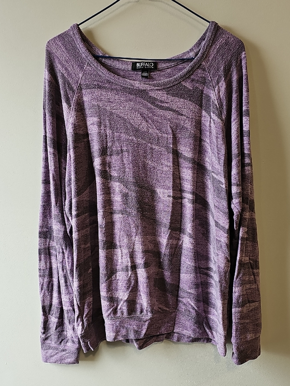 Buffalo David Bitton Large Purple Marbled Long Sleeve Sweater